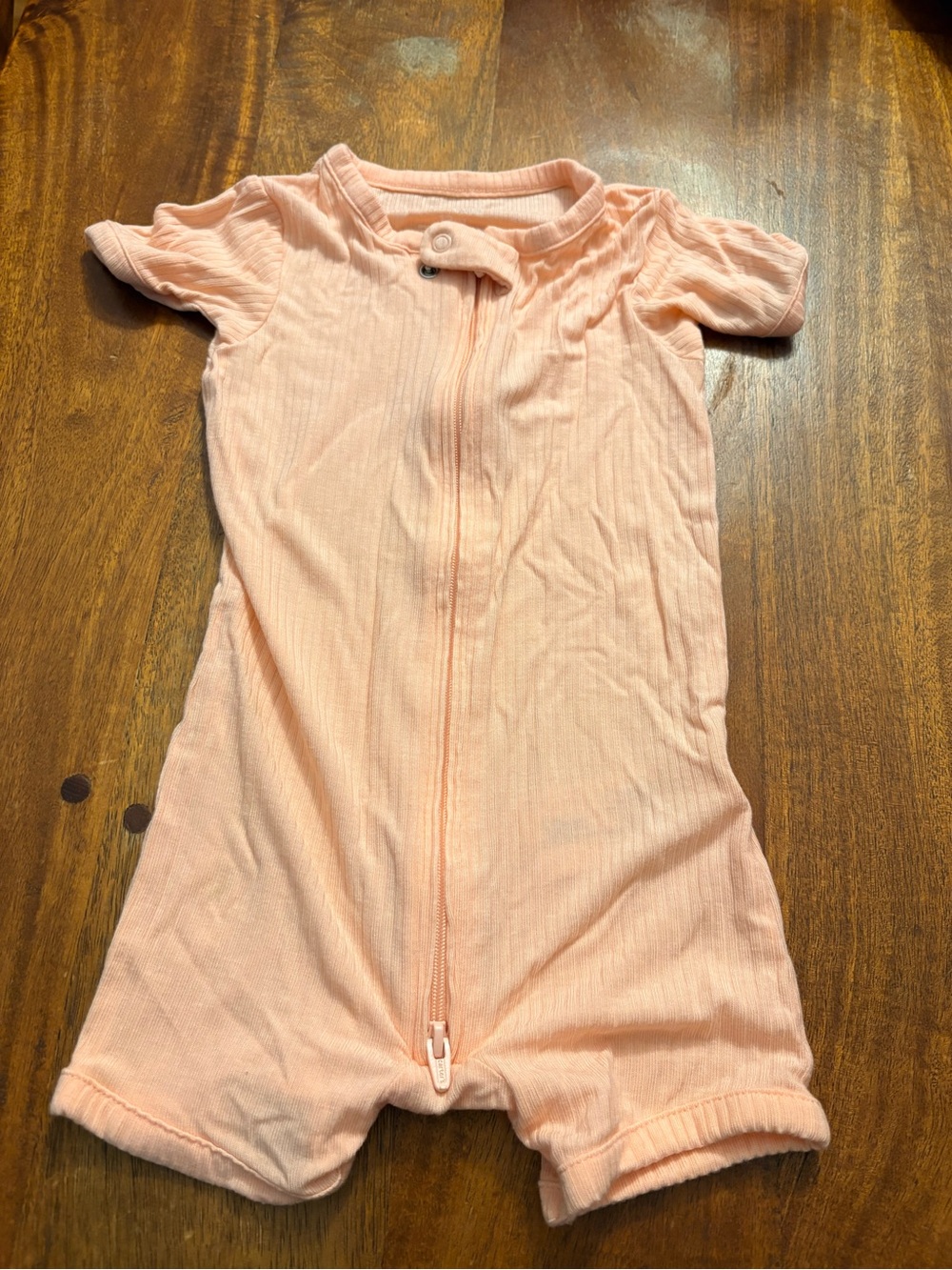 Carter's Peach Short-Sleeve Zip One-Piece